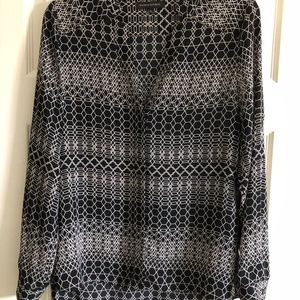 Banana Republic black/white patterned top size S